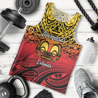 Personalised Marquesas Islands Men Tank Top Tiki Polynesian Marquesan Pattern LT14 Black - Polynesian Pride