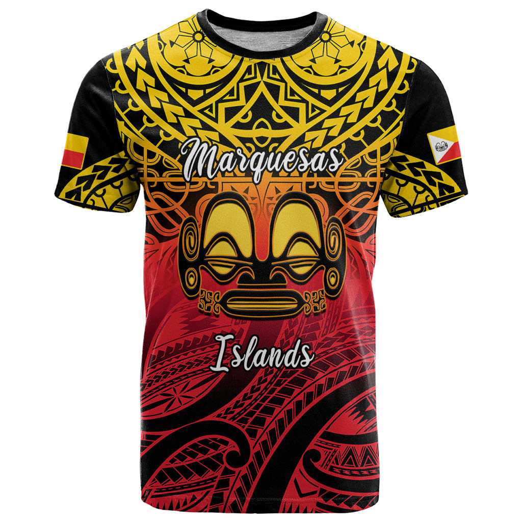 Custom Marquesas Islands T Shirt Tiki Polynesian Marquesan Pattern LT14 Black - Polynesian Pride