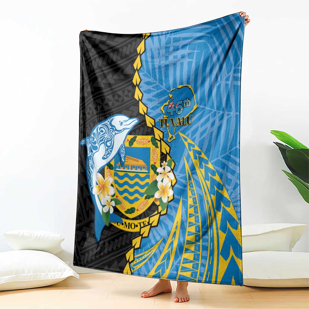 Tuvalu Independence Day Blanket Manuia te tutokotasi o Tuvaluan Dolphin Tattoo LT14 - Polynesian Pride