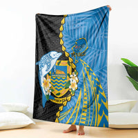 Tuvalu Independence Day Blanket Manuia te tutokotasi o Tuvaluan Dolphin Tattoo LT14 - Polynesian Pride