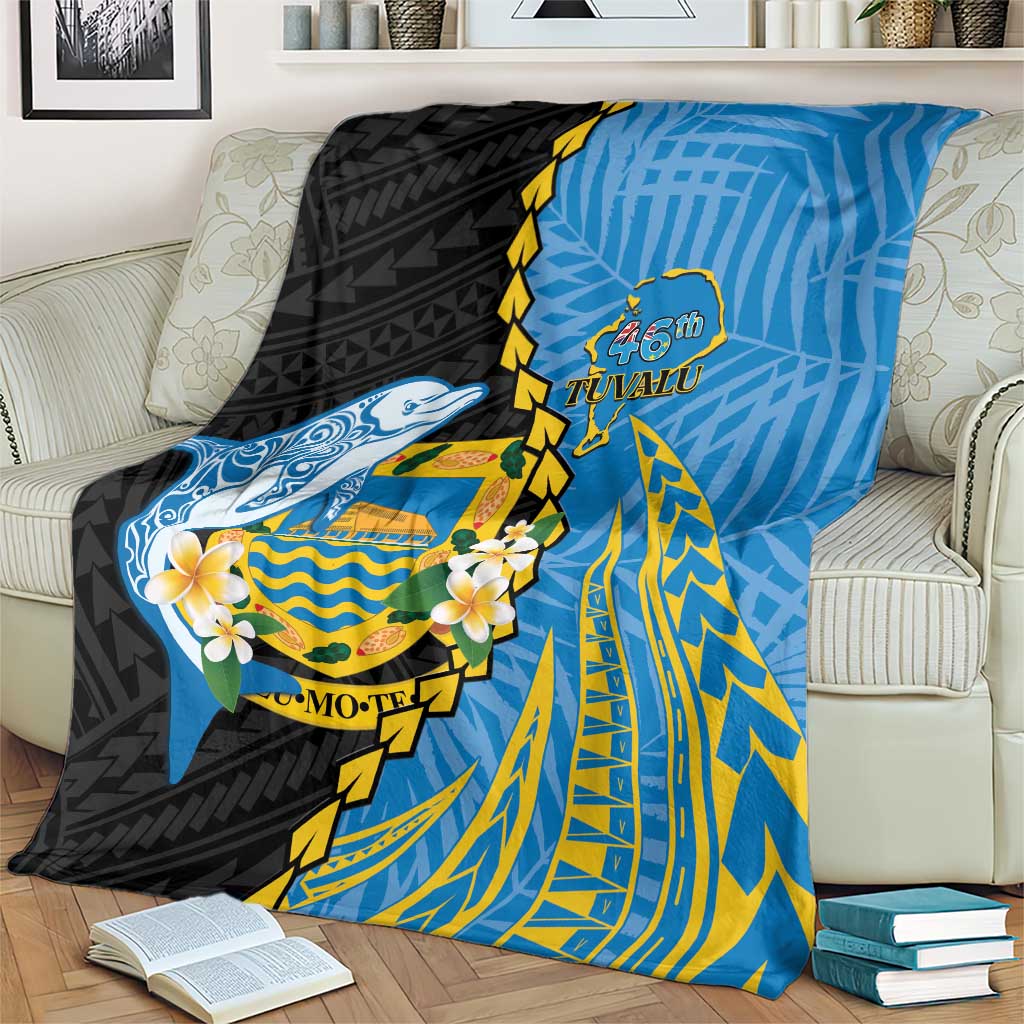 Tuvalu Independence Day Blanket Manuia te tutokotasi o Tuvaluan Dolphin Tattoo LT14 - Polynesian Pride