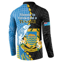 Tuvalu Independence Day Button Sweatshirt Manuia te tutokotasi o Tuvaluan Dolphin Tattoo LT14 - Polynesian Pride