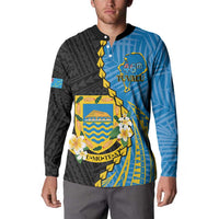 Tuvalu Independence Day Button Sweatshirt Manuia te tutokotasi o Tuvaluan Dolphin Tattoo LT14 - Polynesian Pride
