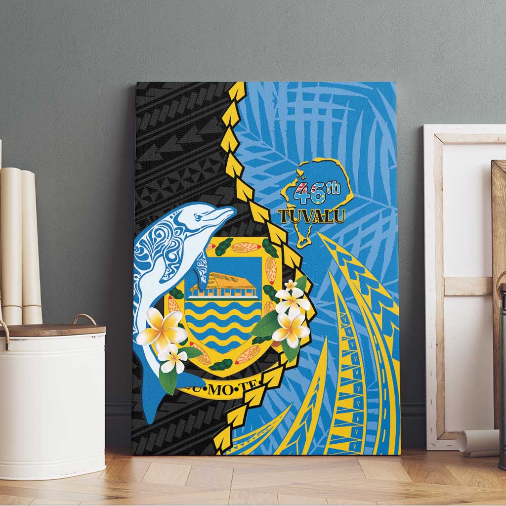 Tuvalu Independence Day Canvas Wall Art Manuia te tutokotasi o Tuvaluan Dolphin Tattoo LT14 - Polynesian Pride