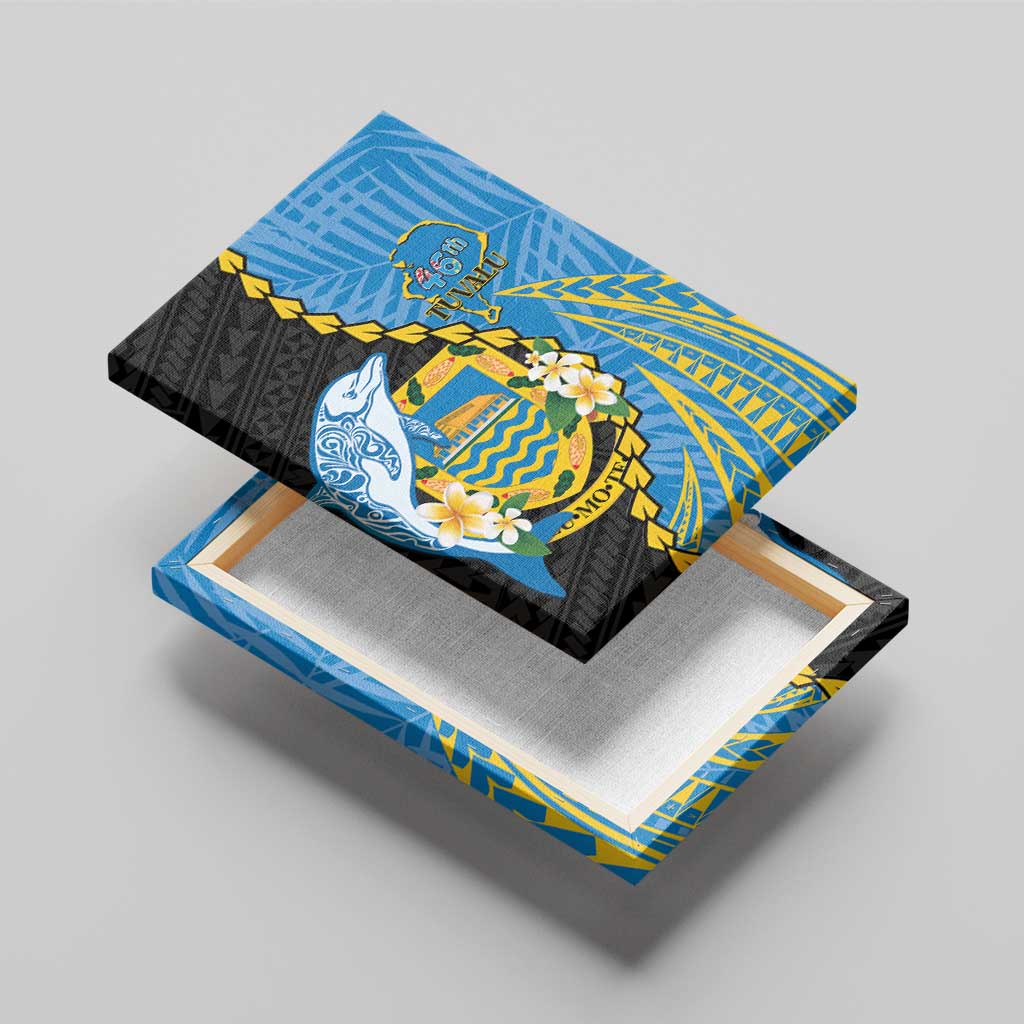 Tuvalu Independence Day Canvas Wall Art Manuia te tutokotasi o Tuvaluan Dolphin Tattoo LT14 - Polynesian Pride