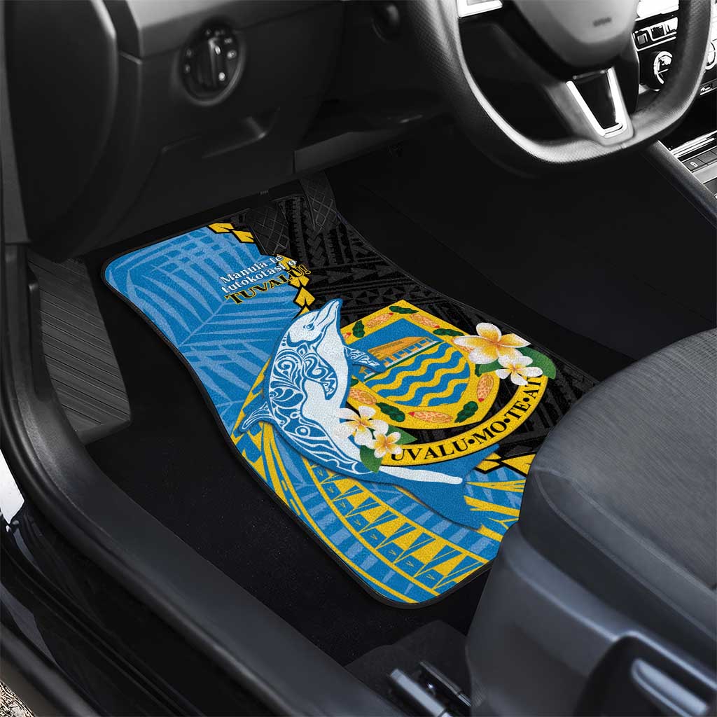 Tuvalu Independence Day Car Mats Manuia te tutokotasi o Tuvaluan Dolphin Tattoo LT14 - Polynesian Pride