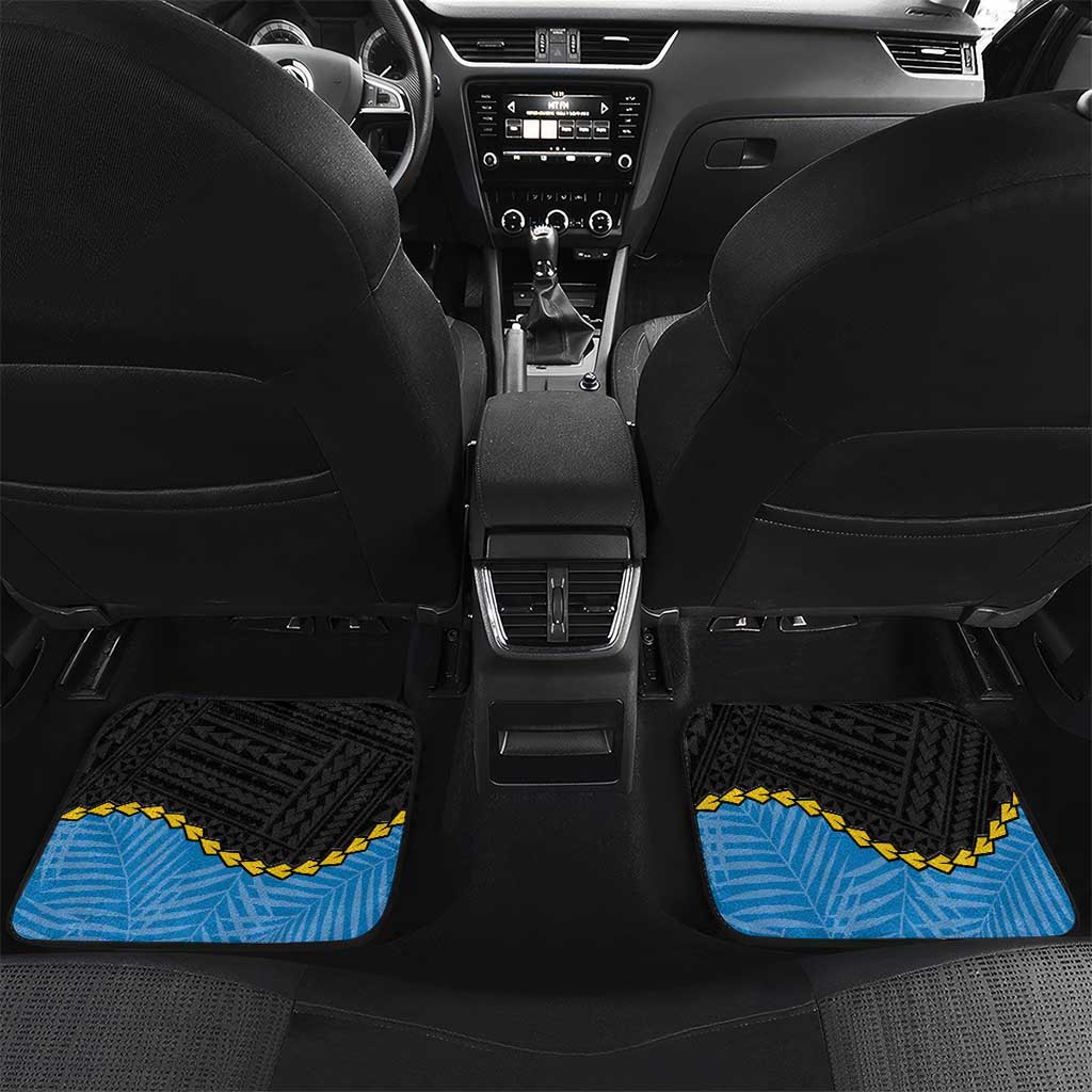 Tuvalu Independence Day Car Mats Manuia te tutokotasi o Tuvaluan Dolphin Tattoo LT14 Set 2pcs - Back Blue - Polynesian Pride
