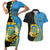 Tuvalu Independence Day Couples Matching Short Sleeve Bodycon Dress and Hawaiian Shirt Manuia te tutokotasi o Tuvaluan Dolphin Tattoo