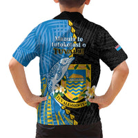 Tuvalu Independence Day Family Matching Short Sleeve Bodycon Dress and Hawaiian Shirt Manuia te tutokotasi o Tuvaluan Dolphin Tattoo