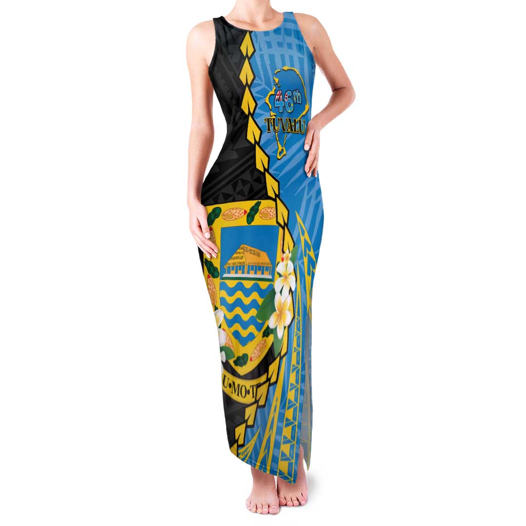 Tuvalu Independence Day Family Matching Tank Maxi Dress and Hawaiian Shirt Manuia te tutokotasi o Tuvaluan Dolphin Tattoo