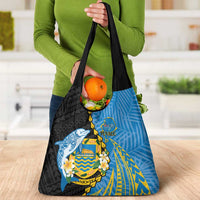 Tuvalu Independence Day Grocery Bag Manuia te tutokotasi o Tuvaluan Dolphin Tattoo LT14 - Polynesian Pride