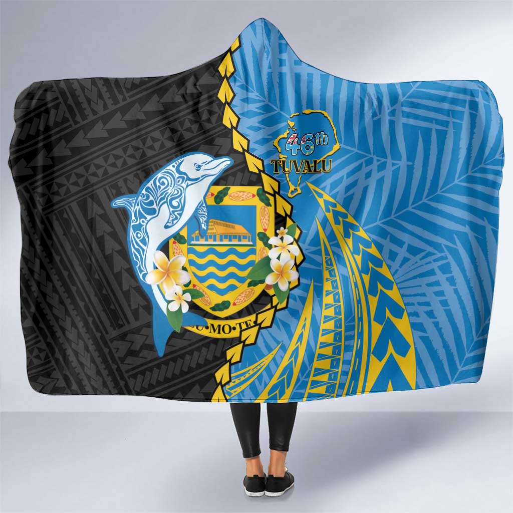 Tuvalu Independence Day Hooded Blanket Manuia te tutokotasi o Tuvaluan Dolphin Tattoo