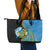 Tuvalu Independence Day Leather Tote Bag Manuia te tutokotasi o Tuvaluan Dolphin Tattoo