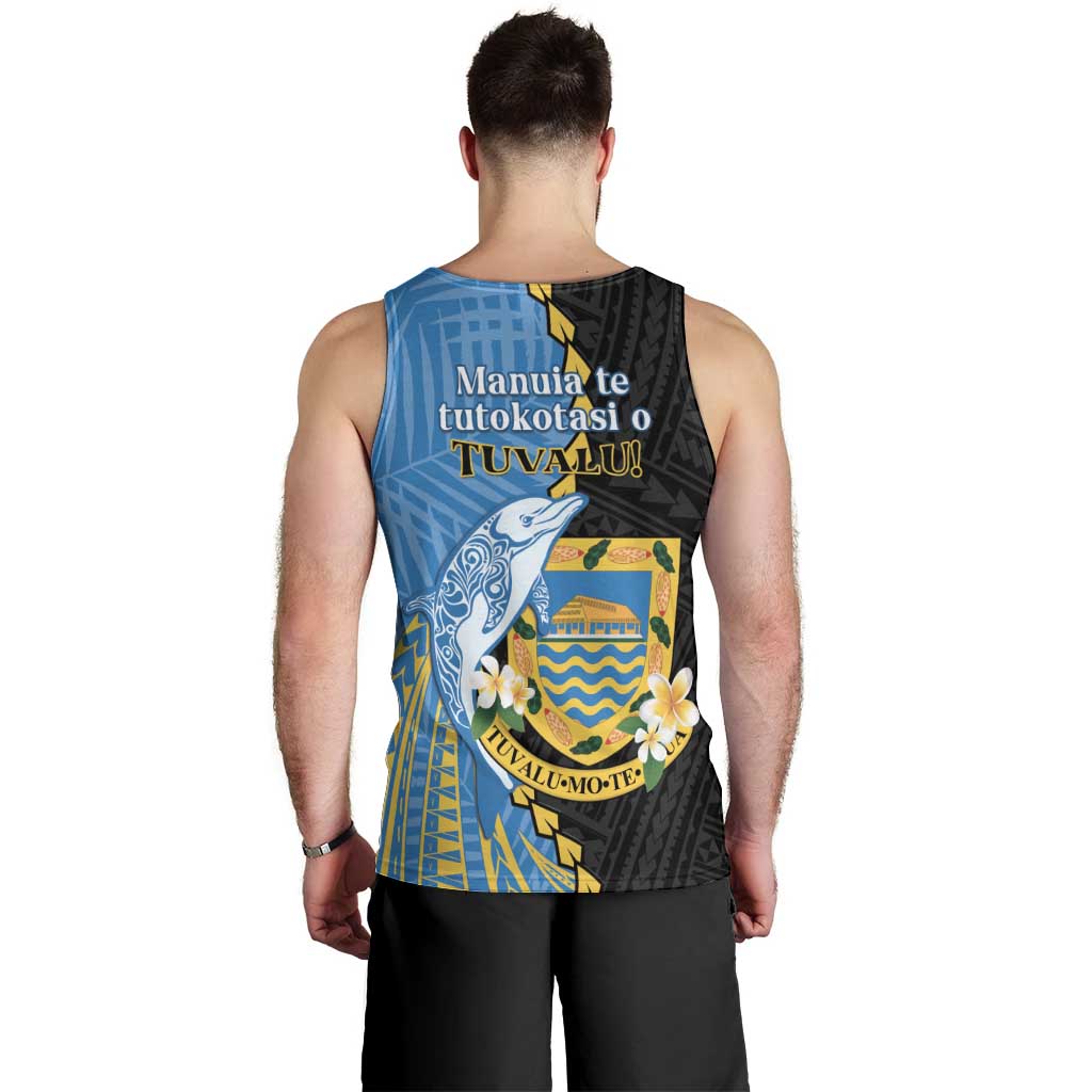 Tuvalu Independence Day Men Tank Top Manuia te tutokotasi o Tuvaluan Dolphin Tattoo LT14 - Polynesian Pride