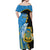 Tuvalu Independence Day Off Shoulder Maxi Dress Manuia te tutokotasi o Tuvaluan Dolphin Tattoo