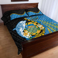 Tuvalu Independence Day Quilt Bed Set Manuia te tutokotasi o Tuvaluan Dolphin Tattoo LT14 - Polynesian Pride