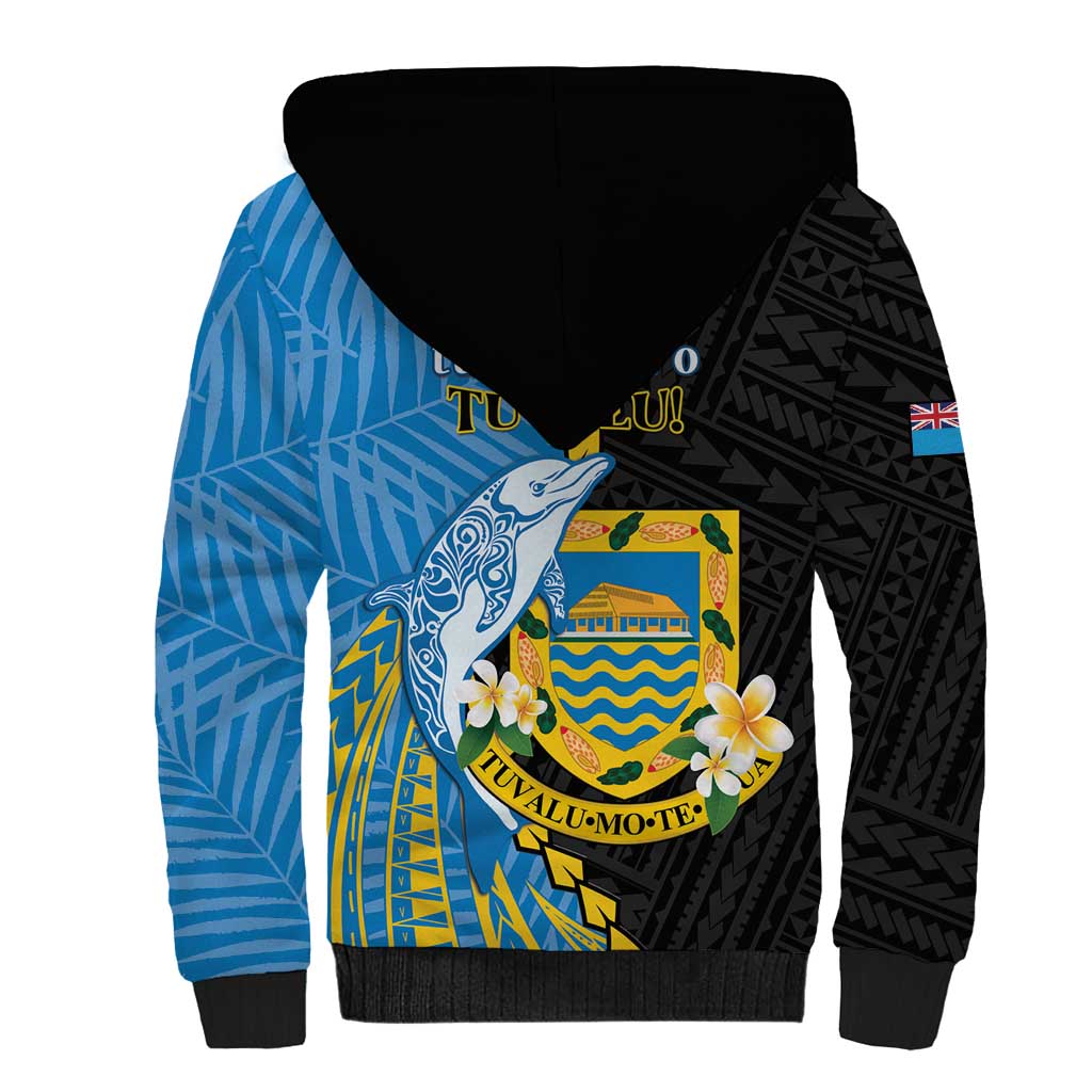Tuvalu Independence Day Sherpa Hoodie Manuia te tutokotasi o Tuvaluan Dolphin Tattoo LT14 - Polynesian Pride