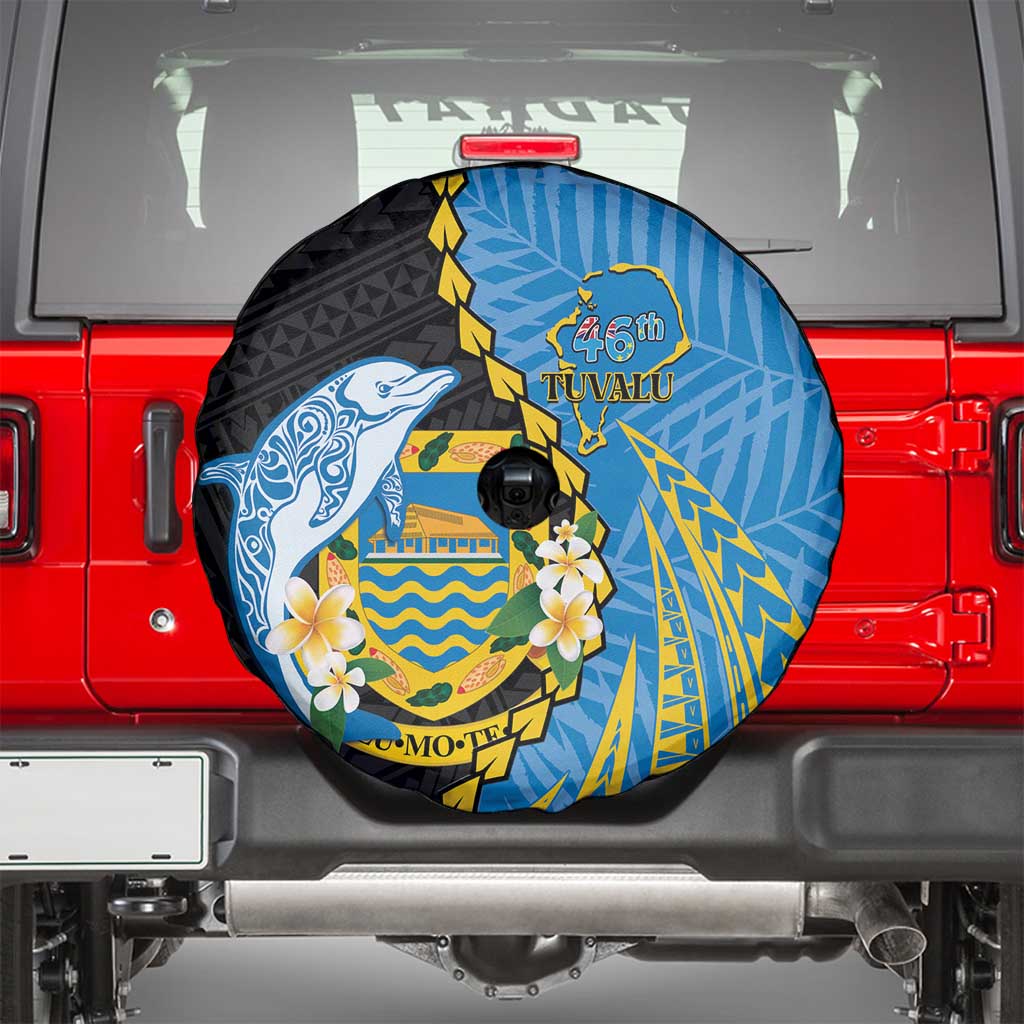 Tuvalu Independence Day Spare Tire Cover Manuia te tutokotasi o Tuvaluan Dolphin Tattoo LT14 - Polynesian Pride