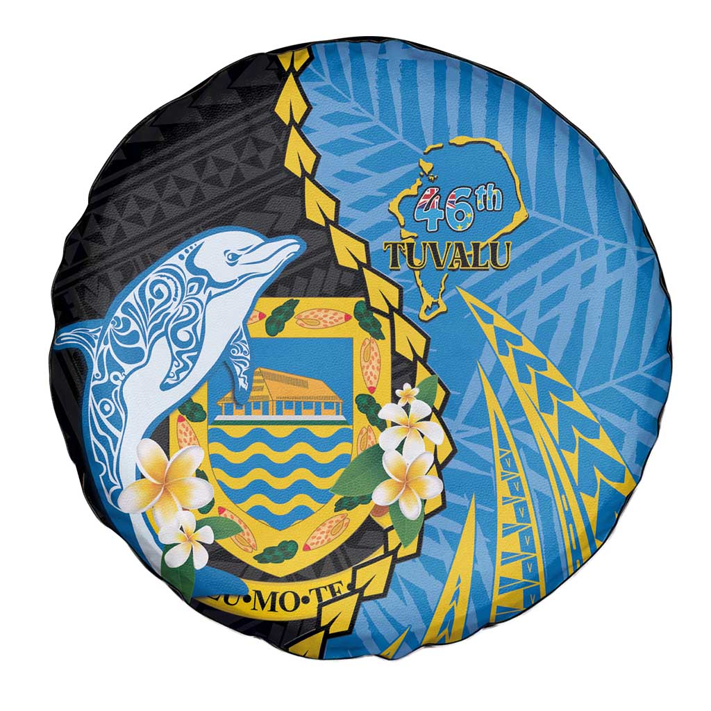 Tuvalu Independence Day Spare Tire Cover Manuia te tutokotasi o Tuvaluan Dolphin Tattoo LT14 - Polynesian Pride