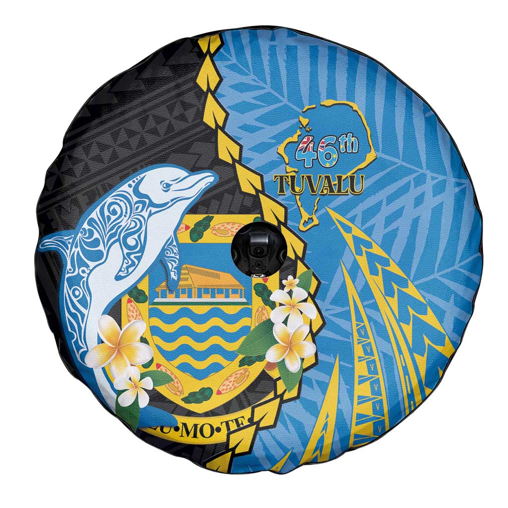 Tuvalu Independence Day Spare Tire Cover Manuia te tutokotasi o Tuvaluan Dolphin Tattoo LT14 - Polynesian Pride