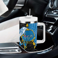 Tuvalu Independence Day Tumbler With Handle Manuia te tutokotasi o Tuvaluan Dolphin Tattoo LT14 - Polynesian Pride