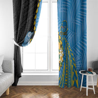 Tuvalu Independence Day Window Curtain Manuia te tutokotasi o Tuvaluan Dolphin Tattoo LT14 - Polynesian Pride