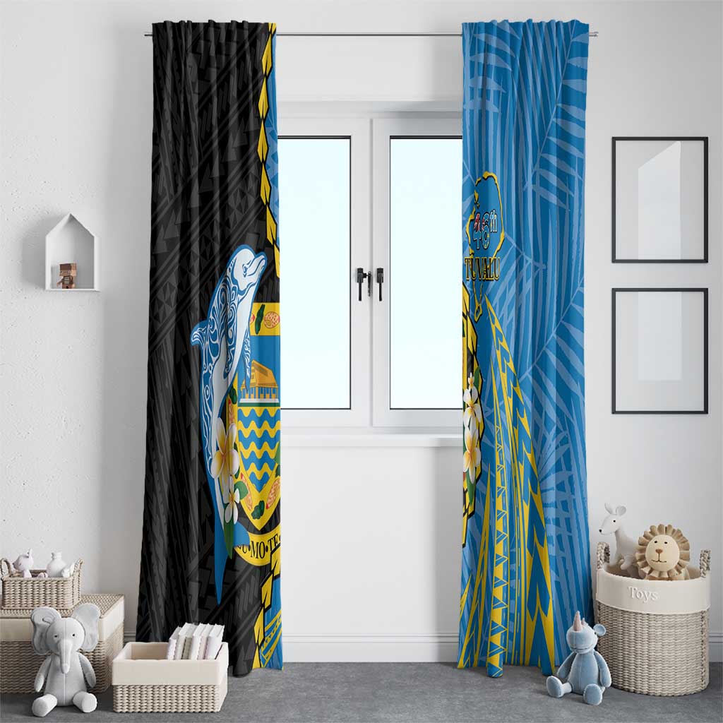 Tuvalu Independence Day Window Curtain Manuia te tutokotasi o Tuvaluan Dolphin Tattoo LT14 - Polynesian Pride