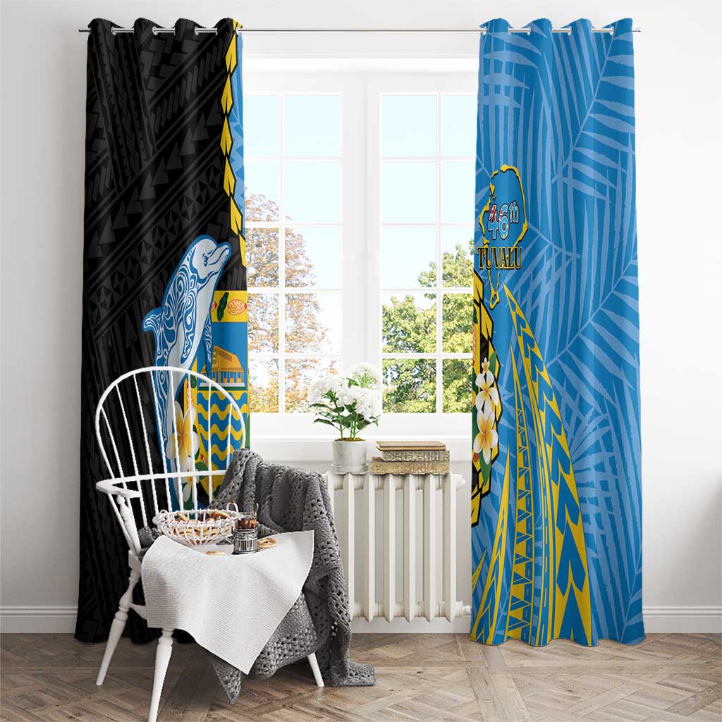 Tuvalu Independence Day Window Curtain Manuia te tutokotasi o Tuvaluan Dolphin Tattoo LT14 - Polynesian Pride