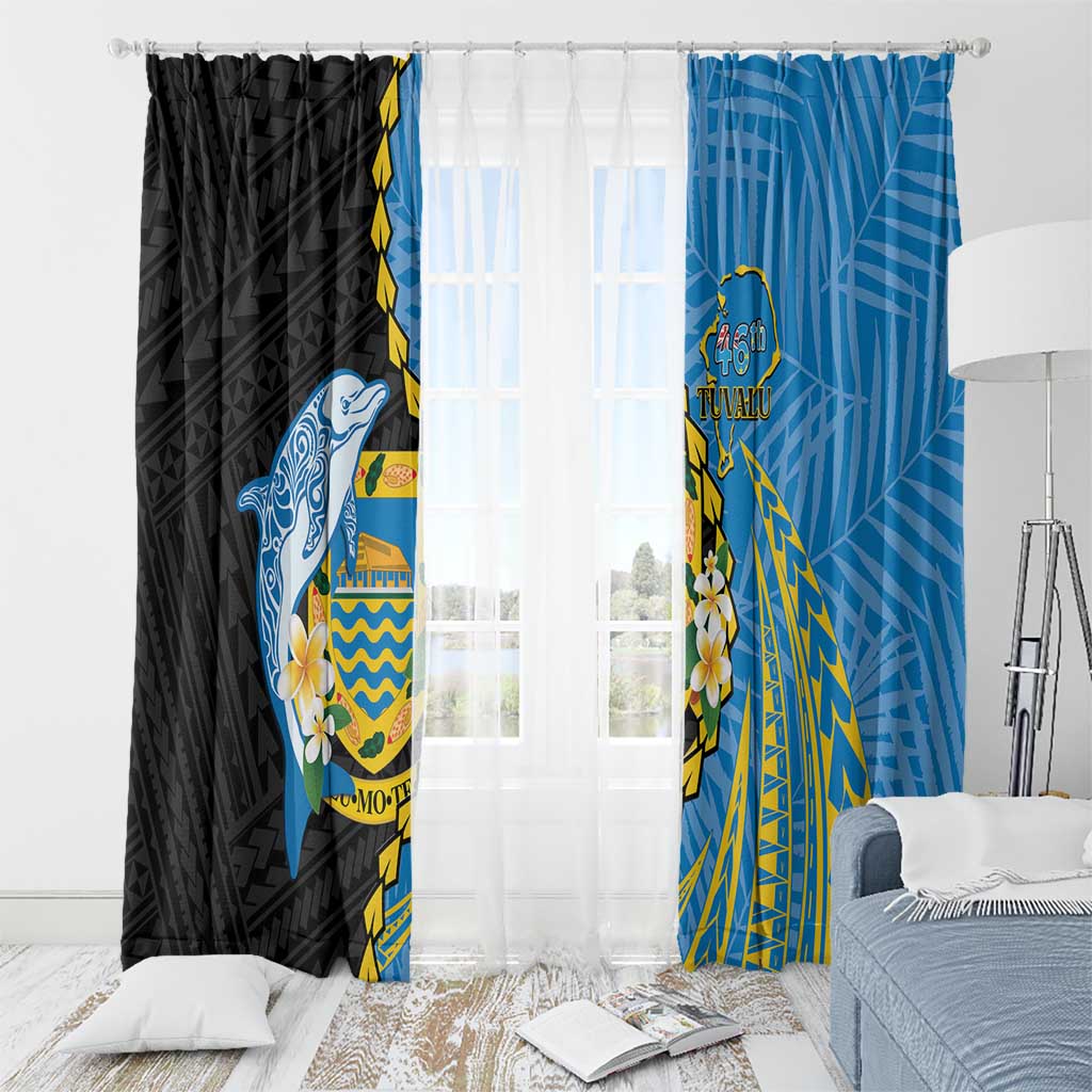Tuvalu Independence Day Window Curtain Manuia te tutokotasi o Tuvaluan Dolphin Tattoo LT14 - Polynesian Pride
