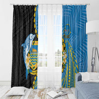 Tuvalu Independence Day Window Curtain Manuia te tutokotasi o Tuvaluan Dolphin Tattoo LT14 - Polynesian Pride