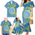 Personalised Palau Independence Day Family Matching Mermaid Dress and Hawaiian Shirt Belau Coat Of Arms Polynesian Curve Style