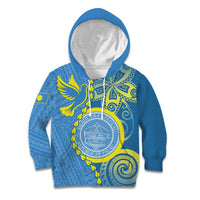 Personalised Palau Independence Day Kid Hoodie Belau Coat Of Arms Polynesian Curve Style