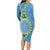 Personalised Palau Independence Day Long Sleeve Bodycon Dress Belau Coat Of Arms Polynesian Curve Style