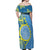 Personalised Palau Independence Day Off Shoulder Maxi Dress Belau Coat Of Arms Polynesian Curve Style