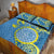 Personalised Palau Independence Day Quilt Bed Set Belau Coat Of Arms Polynesian Curve Style