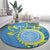 Personalised Palau Independence Day Round Carpet Belau Coat Of Arms Polynesian Curve Style