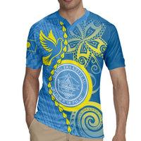 Personalised Palau Independence Day Rugby Jersey Belau Coat Of Arms Polynesian Curve Style