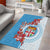 Personalised Fiji Day Area Rug Fijian Tapa Pattern Mix Tagimoucia - Blue Version