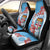 Personalised Fiji Day Car Seat Cover Fijian Tapa Pattern Mix Tagimoucia - Blue Version