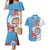 Personalised Fiji Day Couples Matching Mermaid Dress and Hawaiian Shirt Fijian Tapa Pattern Mix Tagimoucia - Blue Version