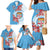 Personalised Fiji Day Family Matching Mermaid Dress and Hawaiian Shirt Fijian Tapa Pattern Mix Tagimoucia - Blue Version