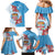 Personalised Fiji Day Family Matching Mermaid Dress and Hawaiian Shirt Fijian Tapa Pattern Mix Tagimoucia - Blue Version