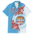 Personalised Fiji Day Family Matching Mermaid Dress and Hawaiian Shirt Fijian Tapa Pattern Mix Tagimoucia - Blue Version