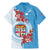 Personalised Fiji Day Family Matching Mermaid Dress and Hawaiian Shirt Fijian Tapa Pattern Mix Tagimoucia - Blue Version