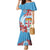 Personalised Fiji Day Family Matching Mermaid Dress and Hawaiian Shirt Fijian Tapa Pattern Mix Tagimoucia - Blue Version