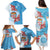 Personalised Fiji Day Family Matching Puletasi and Hawaiian Shirt Fijian Tapa Pattern Mix Tagimoucia - Blue Version