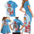 Personalised Fiji Day Family Matching Short Sleeve Bodycon Dress and Hawaiian Shirt Fijian Tapa Pattern Mix Tagimoucia - Blue Version