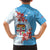 Personalised Fiji Day Kid Hawaiian Shirt Fijian Tapa Pattern Mix Tagimoucia - Blue Version