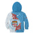 Personalised Fiji Day Kid Hoodie Fijian Tapa Pattern Mix Tagimoucia - Blue Version