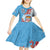 Personalised Fiji Day Kid Short Sleeve Dress Fijian Tapa Pattern Mix Tagimoucia - Blue Version